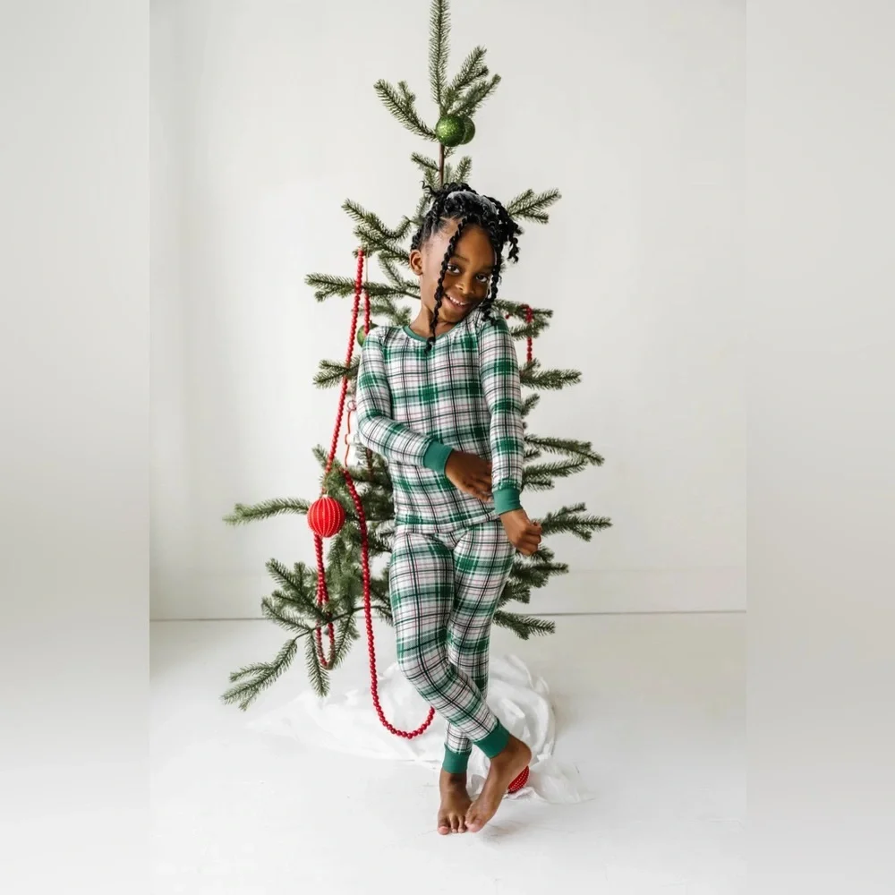 Little Sleepies Noel Plaid 2pc Pajama Set Size 16 Bamboo Viscose